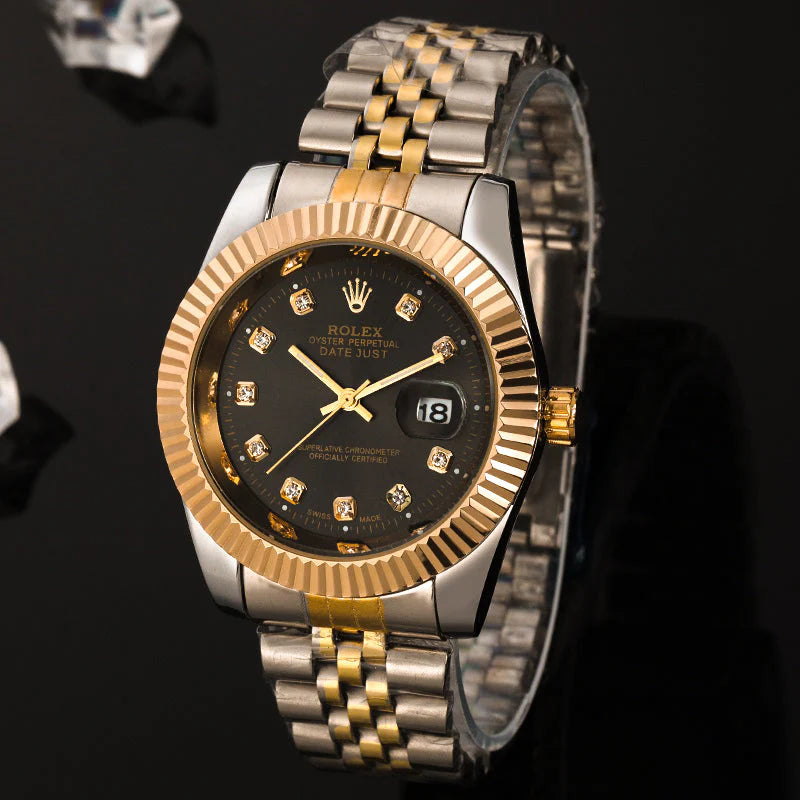 Rolex Date Just Two Tone Brown Dial Men's Watch