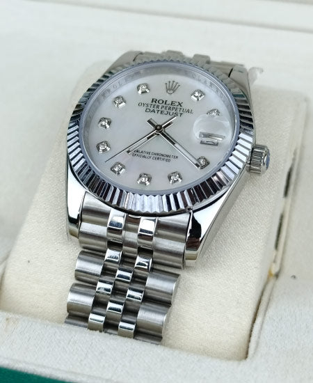 Premium Day Date Two Tone White Dial Watch